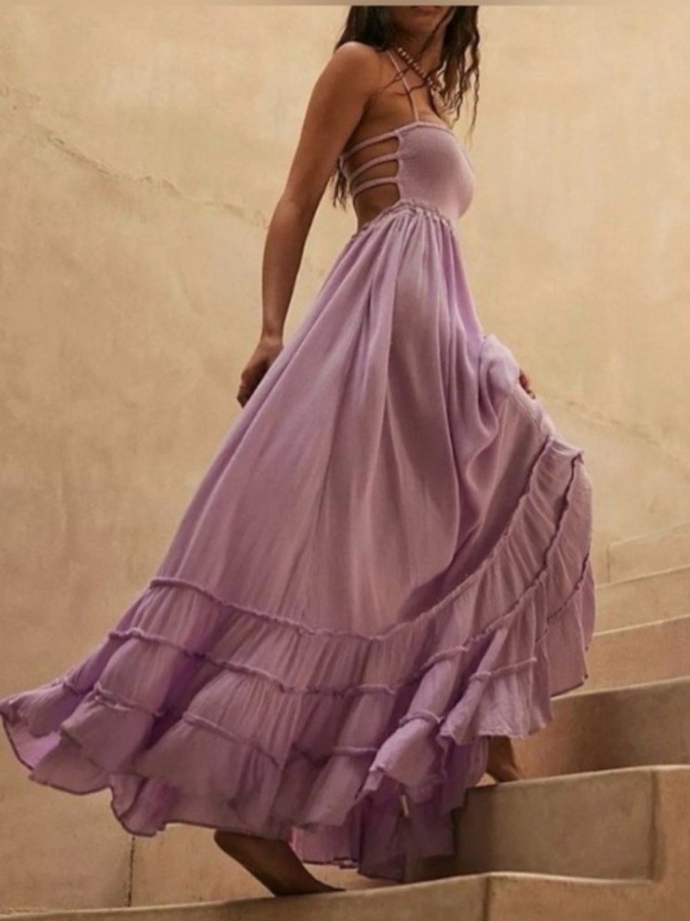 Free People Endless Summer Extratropical Maxi Dress Lavender Size XS